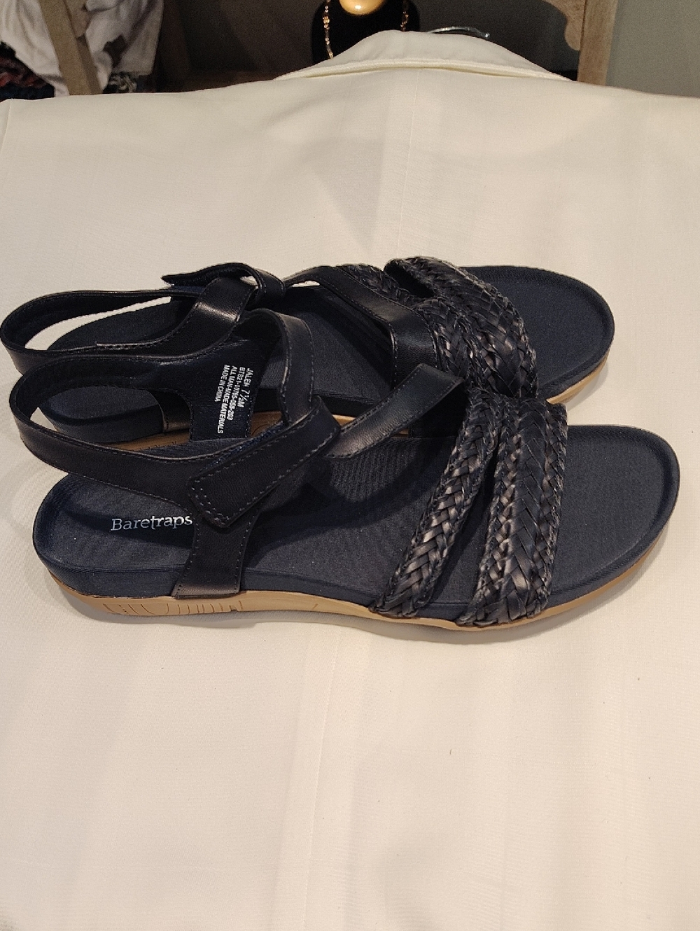 BareTraps Navy Braided Slingback Sandals